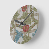 ウィリアム・モリス・トレリス壁紙アート ラウンド壁時計 (傾斜)