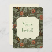 ウィリアム・モリス・トレリス壁紙アート 招待状 (正面/裏面)