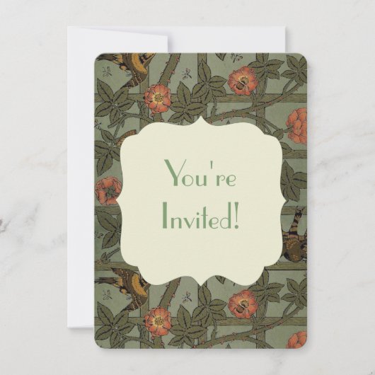 ウィリアム・モリス・トレリス壁紙アート 招待状 (正面)