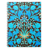 ウィリアム・モリス・ハイアシンプリント、アクア&ブラウン ノートブック (正面)