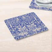 ウィリアム・モリス・ハトとウサギ スクエアペーパーコースター (アングル)