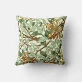 ウィリアム·モリス-ハニーサックルグリーンと金ゴールド  クッション (裏面)