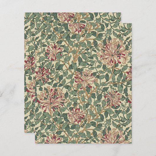 ウィリアム・モリス、ハニーサックルフローラスクラップブック紙 (正面/裏面)