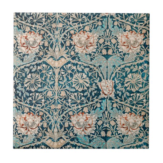 ウィリアム・モリス「ハニーサックル」セラミックタイル タイル (正面)