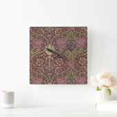 ウィリアム・モリス,ハニーサックル,フローラ.パターン,芸術 スクエア壁時計 (ホーム)