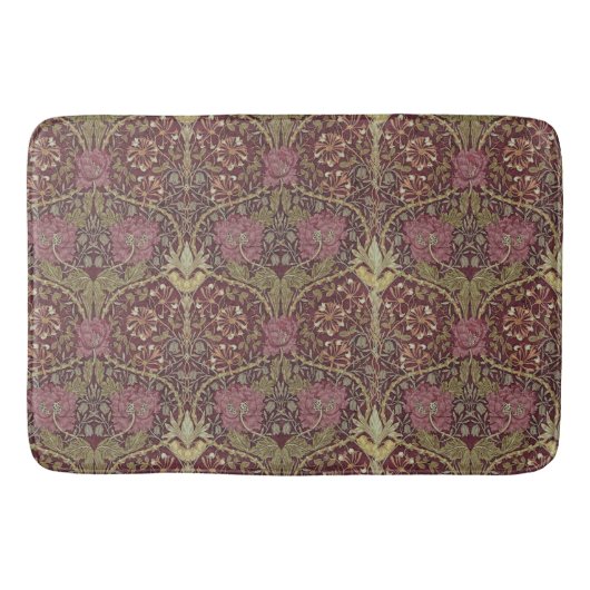 ウィリアム・モリス，ハニーサックル,フローラ.パターン，芸術 バスマット (正面)