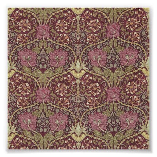 ウィリアム・モリス，ハニーサックル,フローラ.パターン，芸術 フォトプリント            (正面)