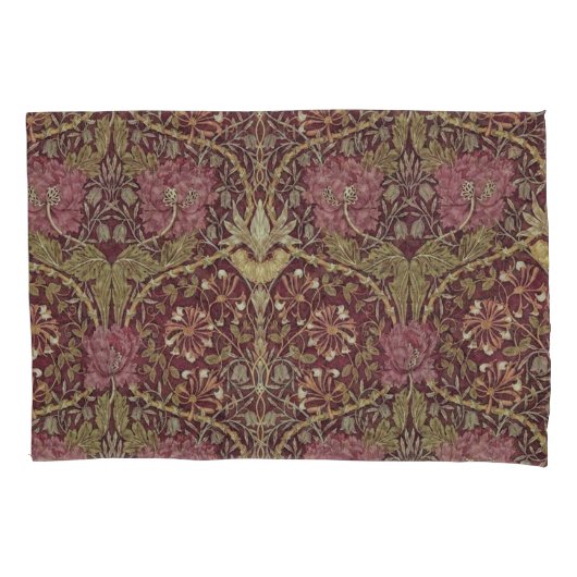 ウィリアム・モリス，ハニーサックル,フローラ.パターン，芸術 枕カバー (正面)