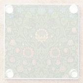 ウィリアム・モリス・バイオレットとオダマキ（植物）・アート・ラグ ガラスコースター (裏面)