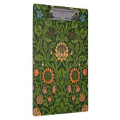 ウィリアム・モリス・バイオレットとオダマキ（植物）・アート・ラグ クリップボード (右)