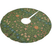 ウィリアム・モリス・バイオレットとオダマキ(植物)・アート・ラグ ブラッシュドポリエステルツリースカート (アングル)