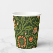 ウィリアム・モリス・バイオレットとオダマキ（植物）・アート・ラグ 紙コップ (裏面)