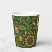 ウィリアム・モリス・バイオレットとオダマキ（植物）・アート・ラグ 紙コップ (正面)