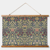 ウィリアム・モリス・バイオレットとオダマキ(植物)・アート 吊り下げ型タペストリー (正面)
