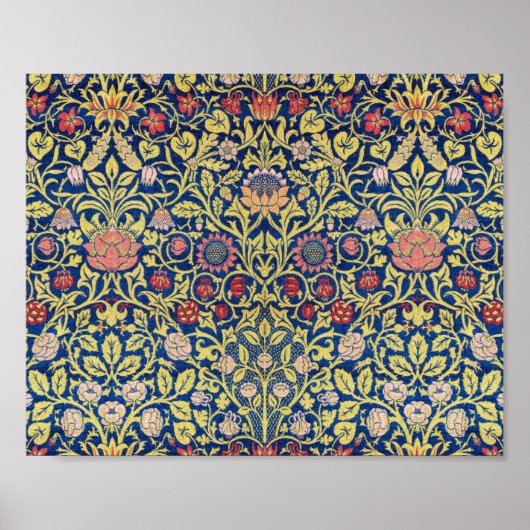 ウィリアム・モリス・バイオレットとオダマキ（植物） ポスター (正面)