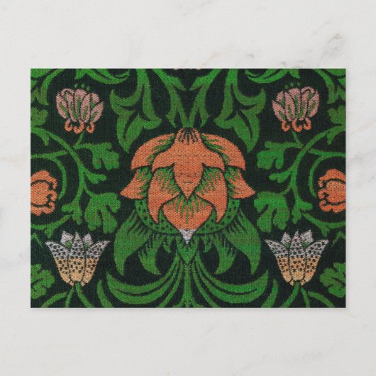 ウィリアム・モリス・バイオレットとオダマキ（植物） ポストカード (正面)