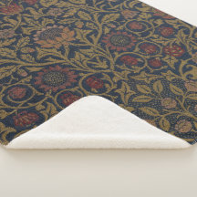 ウィリアム・モリス：バイオレット&オダマキ（植物）シャーパブランケット