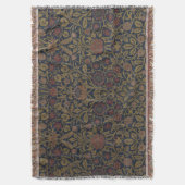 ウィリアム・モリス：バイオレット&オダマキ（植物）ブランケット スローブランケット (正面縦)