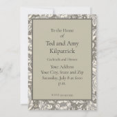 ウィリアム・モリス バチェラーズ・ボタン 花 モダン アート 招待状 (裏面)