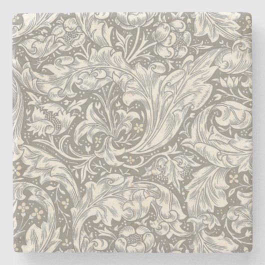 ウィリアム・モリス バチェラーズ・ボタン 花 モダン ボタニカル ストーンコースター (正面)