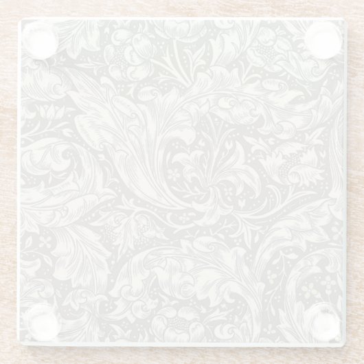 ウィリアム・モリス バチェラーズ・ボタン 花 モダン ボト ガラスコースター (裏面)