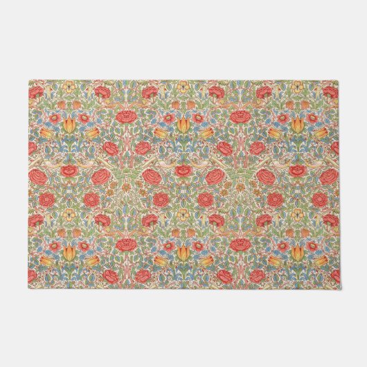 ウィリアム・モリス「バラ」 ドアマット (正面)
