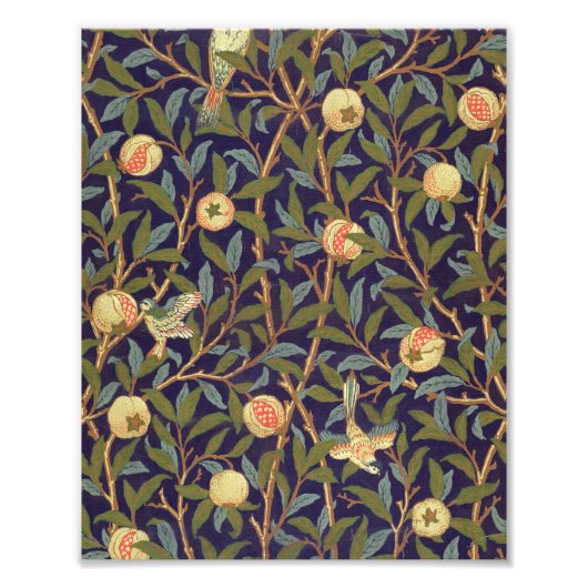 ウィリアム・モリス・バードアンドザクロヴィンテージ・アート フォトプリント (正面)