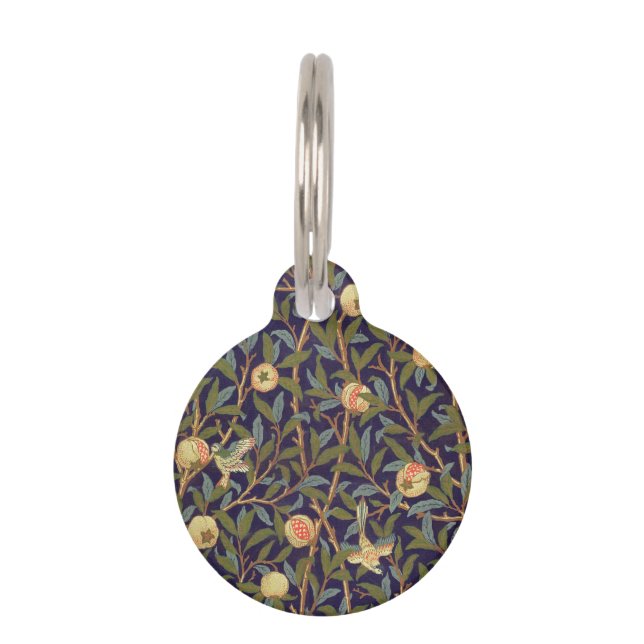 ウィリアム·モリス·バード·アンド·ポメグラネート·ヴィンテージ·アート ペット　ネームタグ (正面)