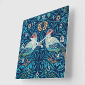 ウィリアム・モリス・バード スクエア壁時計 (傾斜)