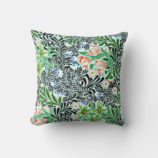 ウィリアム・モリス・パターンのバウワー クッション (正面)