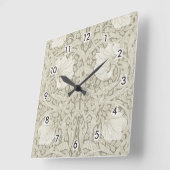 ウィリアム・モリス・パンネル・アイボリー スクエア壁時計 (傾斜)