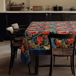 ウィリアム・モリス・パンペネルパステルブルー・ピンク・レッド テーブルクロス