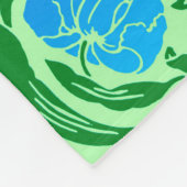 ウィリアム・モリス・パンペネルブルー&ライムグリーン フリースブランケット (角)