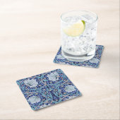 ウィリアム・モリス・パンペルネル・ブルー スクエアペーパーコースター (インサイチュ)