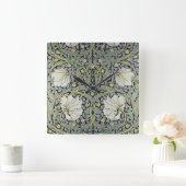 ウィリアム・モリス – パーインペネルパターンデザイン スクエア壁時計 (ホーム)