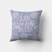 ウィリアム・モリス – パープルワイルドチューリップ&モノグラム クッション (裏面)
