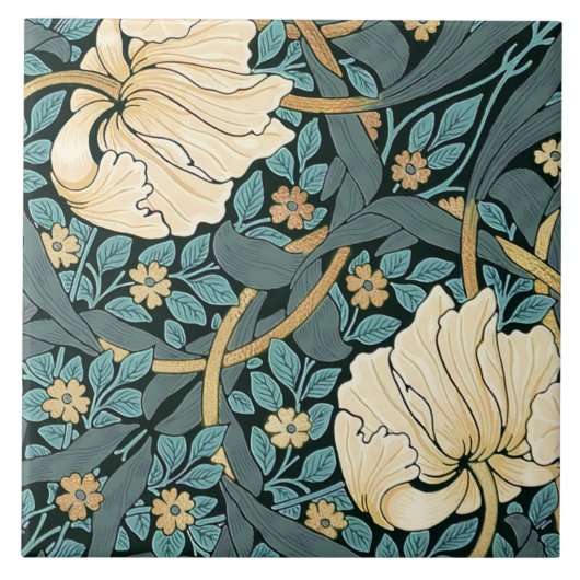 ウィリアム・モリス・パーペネルヴィンテージ・パターン・セラミックT タイル (正面)