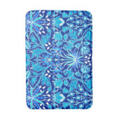 ウィリアム・モリス・ヒアシンス・プリント、ネービー&コバルト・ブルー バスマット (正面縦)