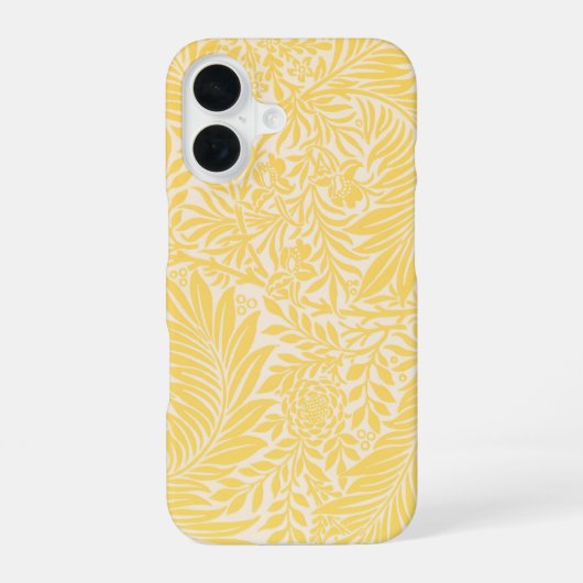 ウィリアム・モリス - ヒエンソウの葉と花柄 iPhone 16ケース (裏面)