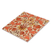 ウィリアム・モリス・ヒヤシンスプリントオレンジ&ラスト タイル (側面)