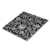 ウィリアム・モリス・ヒヤシンスプリント白黒 タイル (側面)