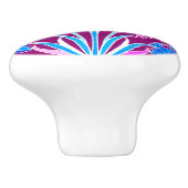 ウィリアム・モリス・ヒヤシンスプリント、アクア&パープル セラミックノブ (側面)