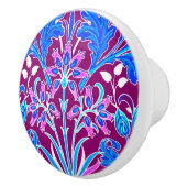 ウィリアム・モリス・ヒヤシンスプリント、アクア&パープル セラミックノブ (右)