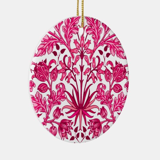 ウィリアム・モリス・ヒヤシンスプリント、ブルゴーニュ&ピンク セラミックオーナメント (右)