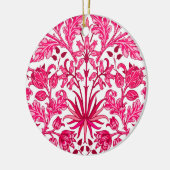 ウィリアム・モリス・ヒヤシンスプリント、ブルゴーニュ&ピンク セラミックオーナメント (左)