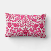 ウィリアム・モリス・ヒヤシンスプリント、ブルゴーニュ&ピンク ランバークッション (裏面)