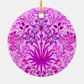 ウィリアム・モリス・ヒヤシンスプリント、ラベンダー、バイオレット セラミックオーナメント (裏面)