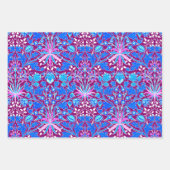 ウィリアム・モリス・ヒヤシンス、ターコイズ、プラム、グリーン  ラッピングペーパーシート (正面2)