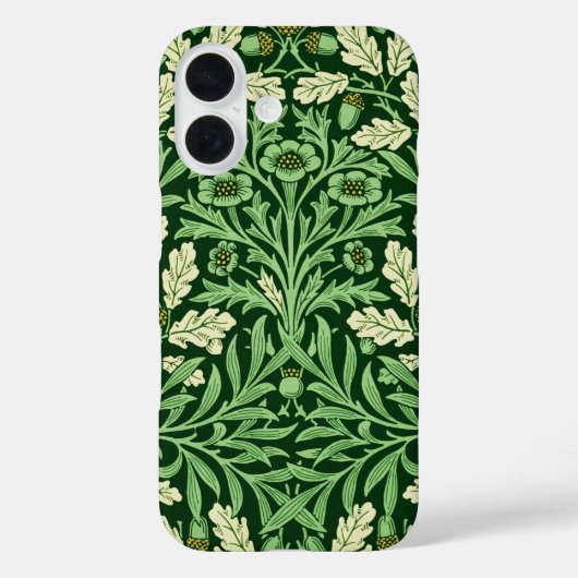 ウィリアム・モリス ビンテージ ドングリ オーク グリーン パターン Case-Mate iPhoneケース (裏面)