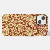 ウィリアム・モリス ピンクス 赤と白 iPhoneケース (裏面横)
